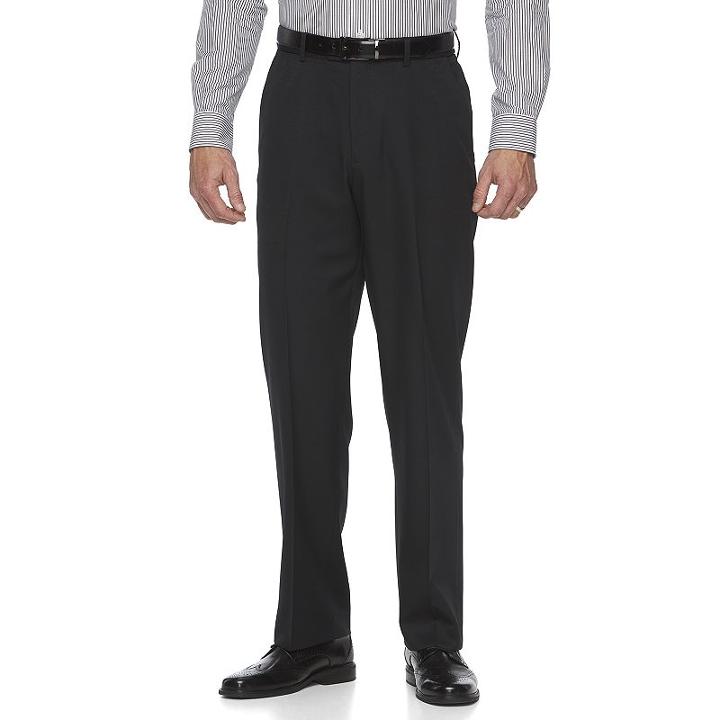 Big & Tall Croft & Barrow&reg; Essential Classic-fit Flat-front Dress Pants, Men's, Size: 46x30, Black