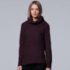 Women's Simply Vera Vera Wang Cable Knit Turtleneck Sweater, Size: Xs, Purple