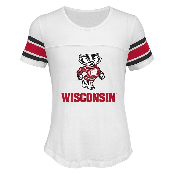 Girls 7-16 Wisconsin Badgers Team Pride Burnout Tee, Size: S 7-8, White