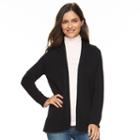 Women's Croft & Barrow&reg; Essential Open Front Cardigan, Size: Medium, Black