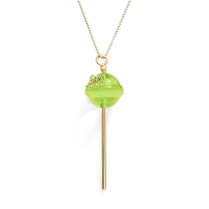 Amore By Simone I. Smith A Sweet Touch Of Hope 18k Gold Over Silver Crystal Lollipop Pendant, Women's, Size: 26, Yellow