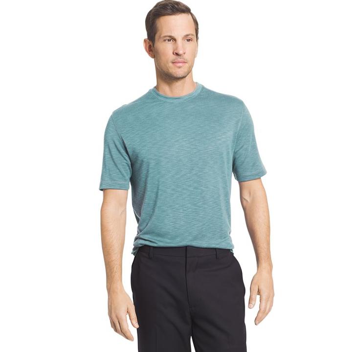 Men's Van Heusen Classic-fit Two-tone Slubbed Crewneck Tee, Size: Xl, Turquoise/blue (turq/aqua)