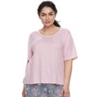 Plus Size Croft & Barrow&reg; Crewneck Tee, Women's, Size: 1xl, Brt Pink