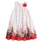 Girls 4-6x Blueberi Boulevard Floral Chiffon Dress, Size: 6x, White