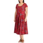 Plus Size Chaps Printed Midi Dress, Women's, Size: 2xl, Red