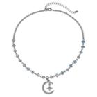 Blue Beaded Crescent & Starburst Charm Necklace, Women's