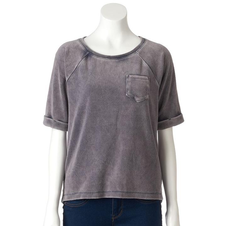Women's Sonoma Goods For Life&trade; Velour Crewneck Sweatshirt, Size: Xl, Dark Blue