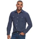 Men's Sonoma Goods For Life&trade; Modern-fit Button-down Utility Shirt, Size: Large, Blue