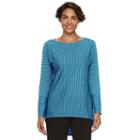 Women's Dana Buchman Striped Jacquard Scoopneck Top, Size: Medium, Med Blue