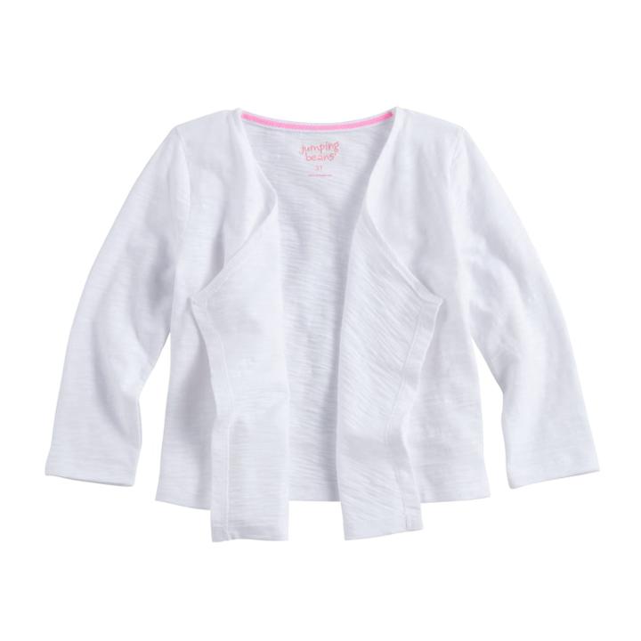 'toddler Girl Jumping Beans&reg; Open Front Cardigan, Size: 3t, White