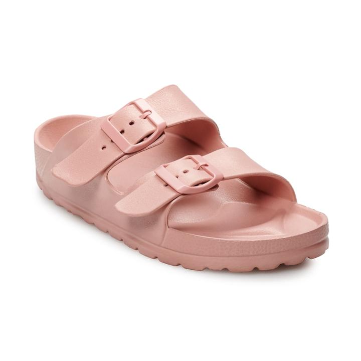 Women's Mudd&reg; Molded Double Strap Sandals, Size: Small, Brt Pink