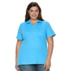 Croft & Barrow, Plus Size &reg; Pique Polo, Women's, Size: 2xl, Blue (navy)