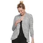 Women's Apt. 9&reg; Ruched Sleeve Open-front Cardigan, Size: Xs, Black