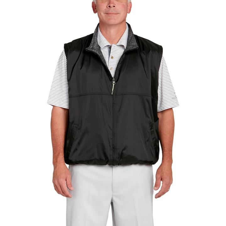 Men's Pebble Beach Classic-fit Reversible Performance Golf Vest, Size: Small, Black