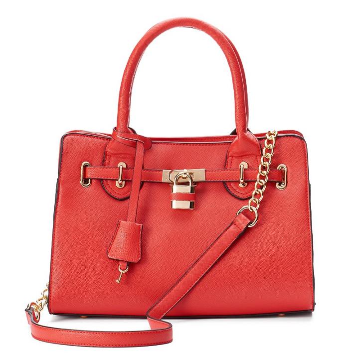 Mellow World Michaela Lock Convertible Satchel, Women's, Red