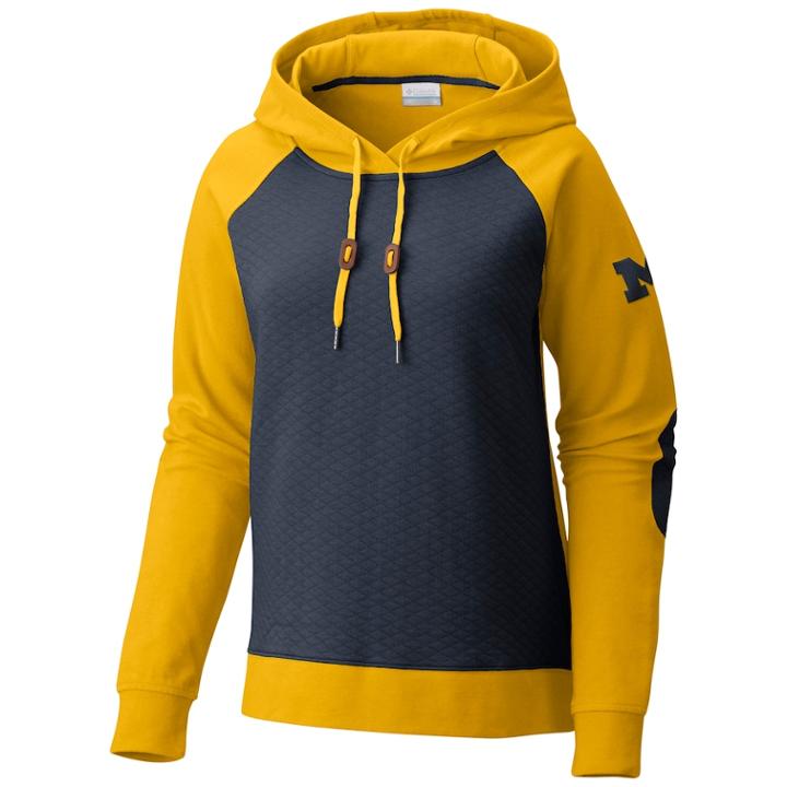 Women's Columbia Michigan Wolverines Collegiate Harper Hoodie, Size: Medium, Med Blue