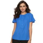 Women's Apt. 9&reg; Flutter Georgette Top, Size: Xs, Med Blue