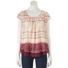 Women's Lc Lauren Conrad Pleated Lace Top, Size: Medium, White