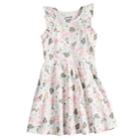 Girls 4-10 Jumping Beans&reg; Flutter Sleeve Pattern Dress, Size: 7, White