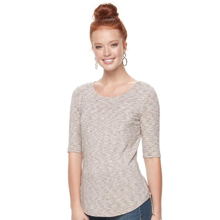 Women's Apt. 9&reg; Essential Elbow-sleeve Tee, Size: Xl, Med Brown
