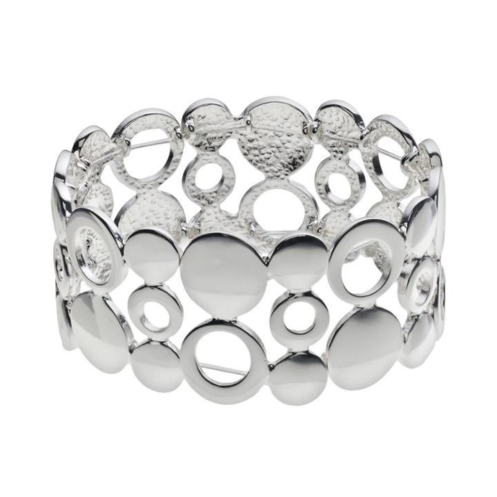 Plus Size Circle Link Stretch Bracelet, Women's, Silver