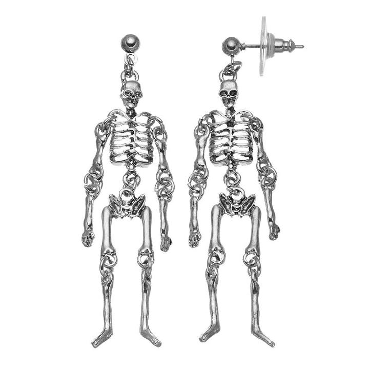 Skeleton Halloween Earrings, Women's, Multicolor