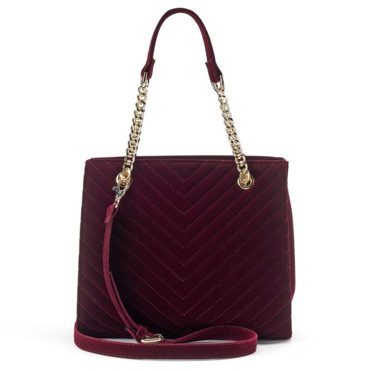 Apt. 9&reg; Sloan Quilted Velvet Satchel, Women's, Red Other