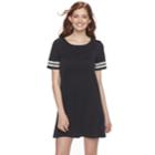 Juniors' Pink Republic Stripe-sleeve T-shirt Dress, Teens, Size: Xl, Black