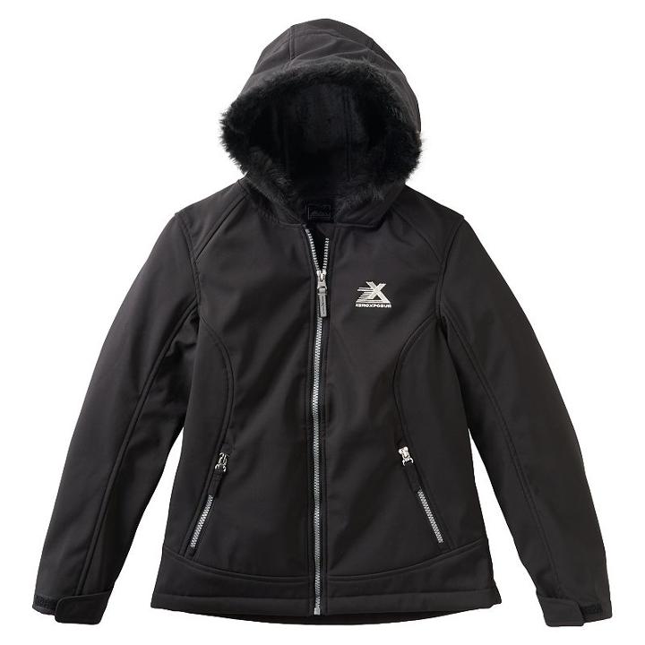 Girls 7-16 Zeroxposur Gia Softshell Midweight Jacket, Girl's, Size: 7-8, Black