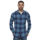 Men's Sonoma Goods For Life&trade; Plaid Flannel Button-down Shirt, Size: Medium, Turquoise/blue (turq/aqua)
