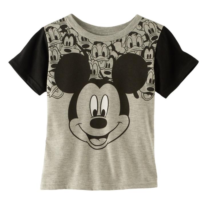 Disney's Mickey Mouse Toddler Boy Contrasting Graphic Tee, Size: 4t, Grey