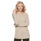 Women's Sonoma Goods For Life&trade; Lattice Cable-knit Crewneck Sweater, Size: Xxl, Med Brown