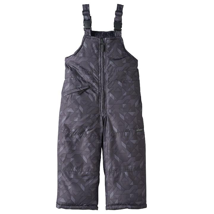 Boys 4-7 Oshkosh B'gosh® Heavyweight Triangle Geo-print Bib Snow Pants, Boy's, Size: 5-6, Grey