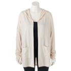 Juniors' Plus Size Mudd&reg; Hooded Cardigan, Teens, Size: 1xl, White Oth
