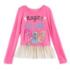 Girls 4-7 My Little Pony: The Movie Pinkie Pie, Rainbow Dash & Fluttershy Magical All Day Ruffle Top, Size: 7, Brt Pink