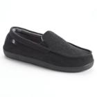 Isotoner Men's Corduroy Gel Memory Foam Boater Slippers, Size: Xxl, Black