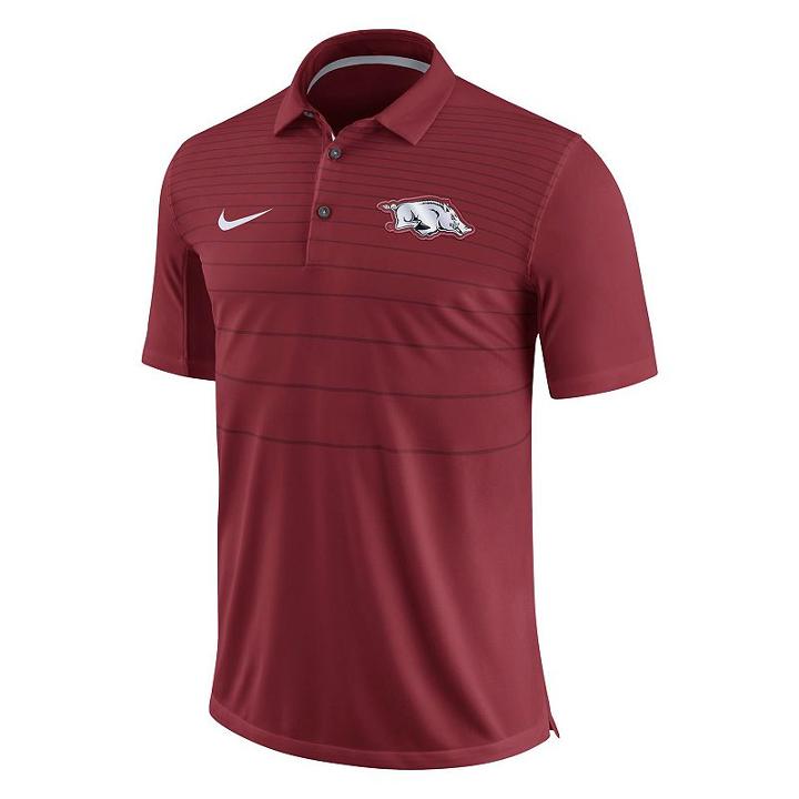 Men's Nike Arkansas Razorbacks Striped Sideline Polo, Size: Large, Red