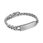 Lynx Stainless Steel Curb Chain Id Bracelet - Men, Size: 8.5, Grey