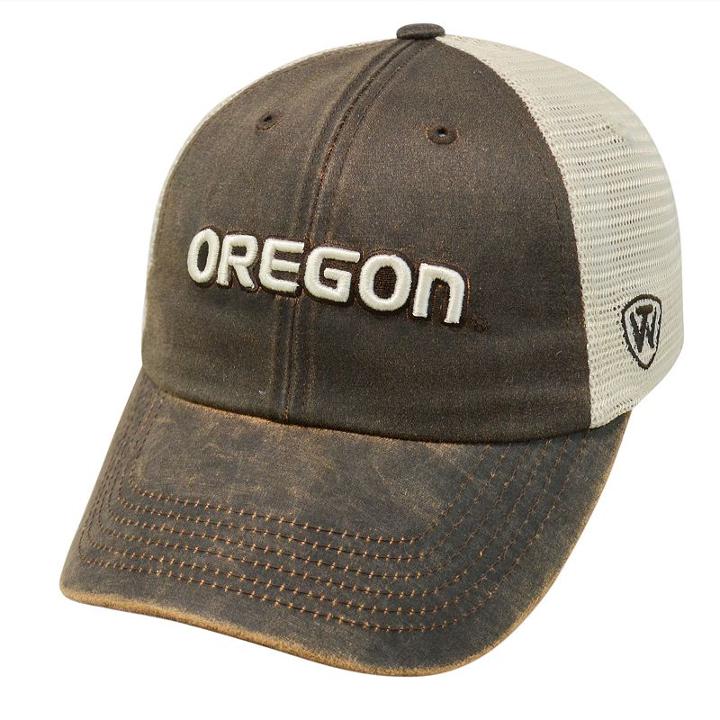 Adult Top Of The World Oregon Ducks Scat Adjustable Cap, Med Brown
