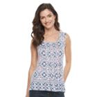 Women's Croft & Barrow&reg; Pintuck Tank, Size: Xxl, Dark Blue