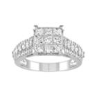Stella Grace Lovemark 10k White Gold 1 1/2 Carat T.w. Diamond Invisible Set Ring, Women's, Size: 7