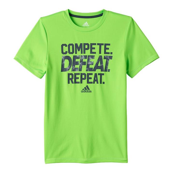 Boys 8-20 Adidas Compete. Defeat. Repeat. Tee, Boy's, Size: Large, Brt Green