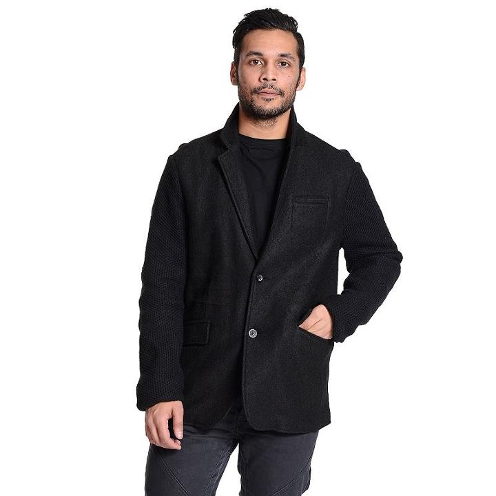 Men's Excelled Classic-fit Wool-blend Blazer Jacket, Size: Xl, Black