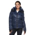Women's S13 Kylie Faux-fur Trim Down-fill Puffer Jacket, Size: Medium, Blue (navy)