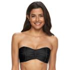 Women's Apt. 9&reg; Strappy Bandeau Bikini Top, Size: Medium, Black