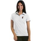 Women's Antigua Miami Heat Pique Xtra-lite Polo, Size: Medium, White