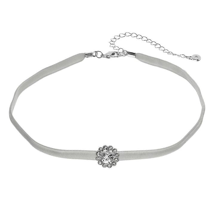 Lc Lauren Conrad Halo Ribbon Choker Necklace, Women's, Grey