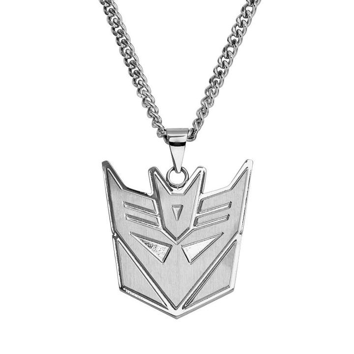 Transformers Stainless Steel Decepticon Pendant Necklace - Men, Size: 22, Grey