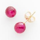 14k Gold Lab-created Ruby Ball Stud Earrings, Women's, Red