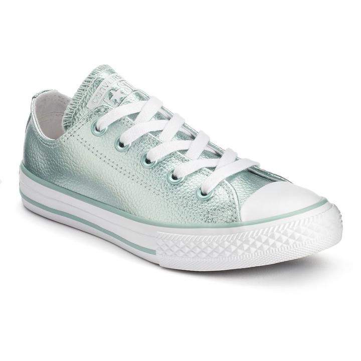 Kids' Converse Chuck Taylor All Star Stingray Leather Shoes, Girl's, Size: 12, Light Blue